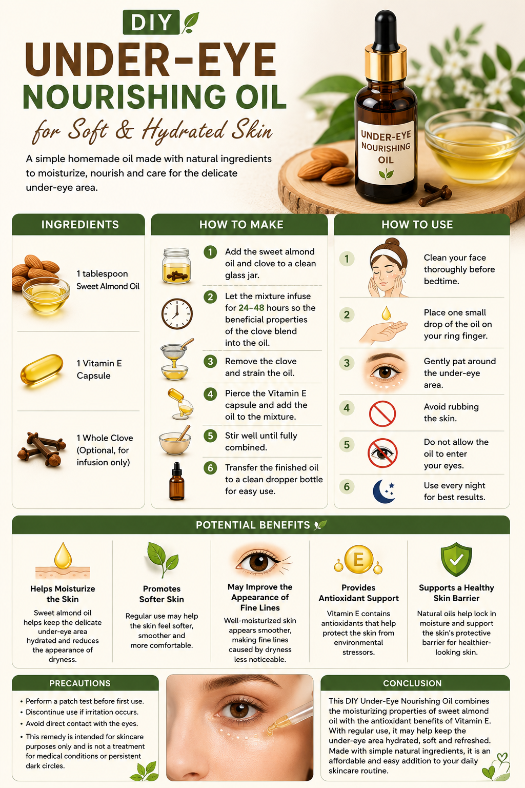 DIY Under-Eye Nourishing Oil for Soft and Hydrated Skin