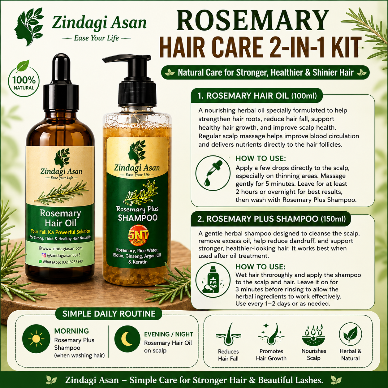 Rosemary Hair Care 2-IN-1 Kit